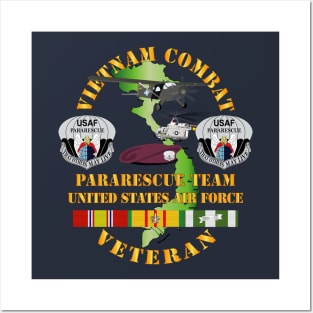 Vietnam Combat Veteran w Pararescue Huskie Posters and Art